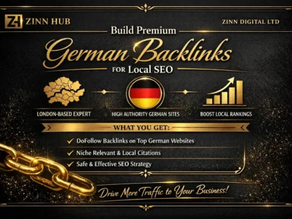 Обложка услуги Zinn Hub® «I Will Build Premium German DoFollow Backlinks for Local SEO»