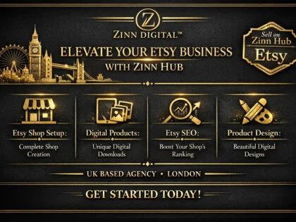 Imej kulit untuk perkhidmatan Zinn Hub® “I Will Set Up Your Etsy Shop With Digital Products, SEO & Mockups”