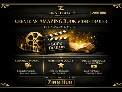 د ⁨Zinn Hub®⁩ خدمت د "I Will Create a Cinematic Book Trailer That Sells Your Story" پوښښ عکس