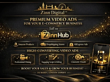 د ⁨Zinn Hub®⁩ خدمت د "I Will Create a Professional Product Video Ad for Amazon or Dropshipping" پوښښ عکس