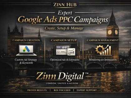 Imej kulit untuk perkhidmatan Zinn Hub® “I Will Create and Manage Google Ads PPC Campaigns”