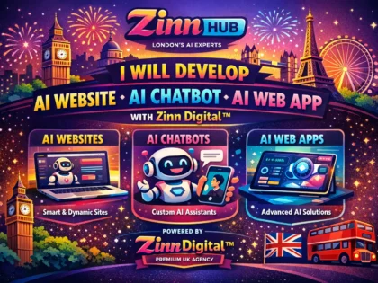 Titelbild des Zinn Hub®-Dienstes „I Will Build Your AI Website, Chatbot or Web Application“