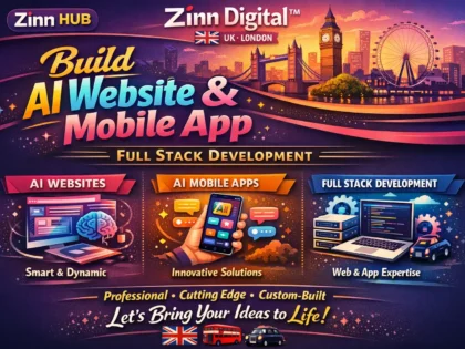 Titelbild des Zinn Hub®-Dienstes „I Will Build Your AI Website or AI-Powered Web Application“