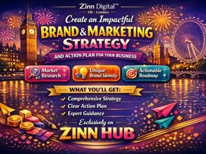 Gambar sampul untuk layanan Zinn Hub® “I Will Create a Brand Strategy and Marketing Action Plan”