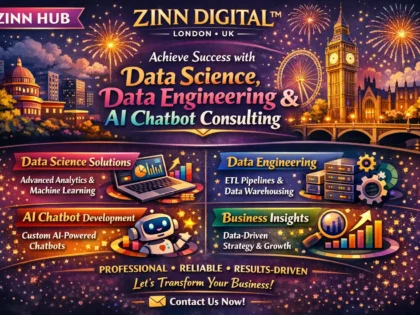 Image de couverture du service Zinn Hub® « I Will Consult on Data Science, AI Chatbots & Data Engineering »