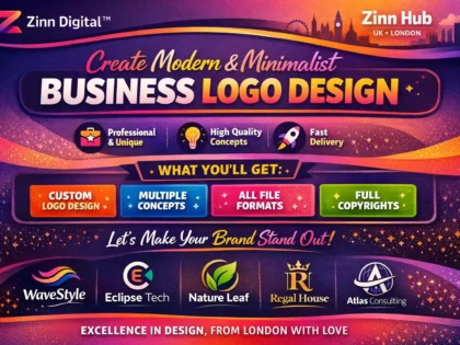 Image de couverture du service Zinn Hub® « I Will Design a Modern Minimalist Professional Business Logo »