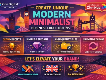 Image de couverture du service Zinn Hub® « I Will Design a Modern Minimalist Business Logo »