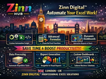 Image de couverture du service Zinn Hub® « I Will Build Custom Excel VBA Macros and Dashboards »