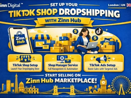 Imej kulit untuk perkhidmatan Zinn Hub® “I Will Set Up Your TikTok Shop Dropshipping Store & Ads”