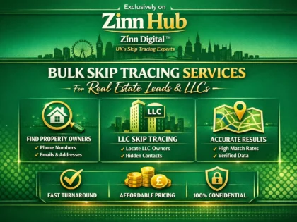Zinn Hub® 服务“I Will Do Bulk Skip Tracing for Real Estate Lead Generation”的封面图片