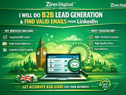 Zinn Hub® 服务“I Will Generate Targeted B2B Leads With Valid Emails From LinkedIn”的封面图片