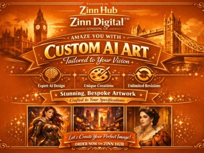 Image de couverture du service Zinn Hub® « I Will Create Custom AI Artwork Upscaled to 6000px »