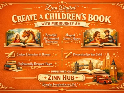 Image de couverture du service Zinn Hub® « I Will Write and Illustrate a Children’s Book with AI Art »