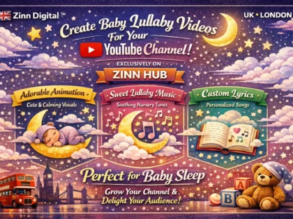د ⁨Zinn Hub®⁩ خدمت د "I Will Create Baby Lullaby Videos for Your YouTube Channel" پوښښ عکس