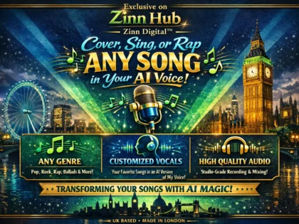 Обложка услуги Zinn Hub® «I Will Create a Professional AI Voice Cover of Any Song»