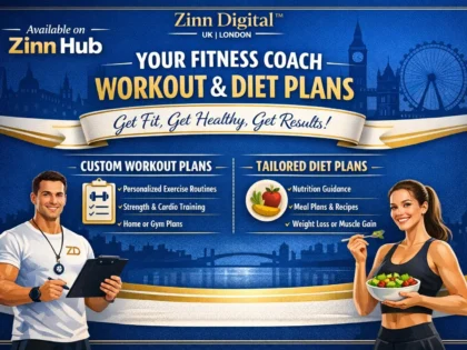 Zinn Hub® 서비스 “I Will Create a Custom Workout and Diet Plan as Your Certified Coach”의 표지 이미지