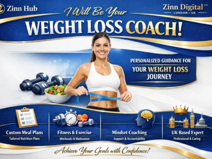 Zinn Hub® 서비스 “I Will Be Your Personal Weight Loss and Fitness Coach”의 표지 이미지