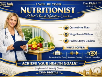 Zinn Hub® 서비스 “I Will Be Your Personal Nutritionist and Create Your Diet Plan”의 표지 이미지
