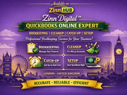 Zinn Hub® 서비스 “I Will Set Up, Clean Up and Reconcile Your QuickBooks Online”의 표지 이미지