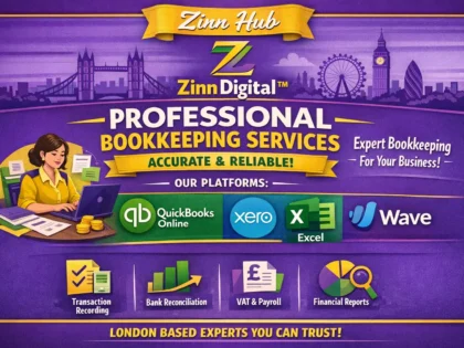Zinn Hub® 서비스 “I Will Provide Professional Bookkeeping & Accounting Services”의 표지 이미지