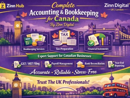 Zinn Hub® 서비스 “I Will Handle Canadian Accounting, Bookkeeping & Tax Filing”의 표지 이미지