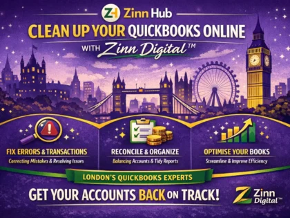 Zinn Hub® 서비스 “I Will Clean Up and Reconcile Your QuickBooks Online Account”의 표지 이미지