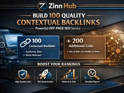 Zinn Hub® 服务“I Will Build 300+ High-Quality Contextual Backlinks for Off-Page SEO”的封面图片