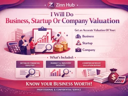 Zinn Hub® 서비스 “I Will Provide a Professional Business or Startup Valuation”의 표지 이미지
