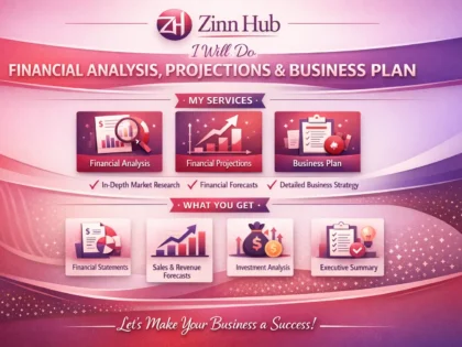 Zinn Hub® 서비스 “I Will Create Financial Projections, Analysis and Business Plan”의 표지 이미지