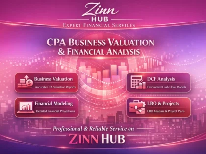 Zinn Hub® 서비스 “I Will Build a CPA Business Valuation or Financial Model”의 표지 이미지
