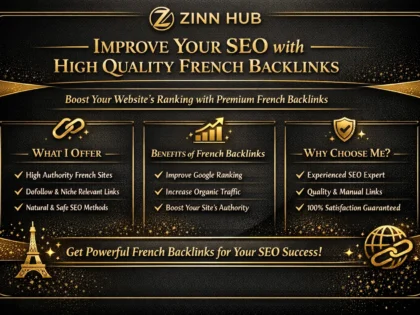 Zinn Hub® 服务“I Will Build High-Quality French Backlinks for Your SEO”的封面图片