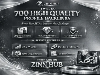 Úvodní obrázek služby Zinn Hub® „do 700 high quality profile backlinks“