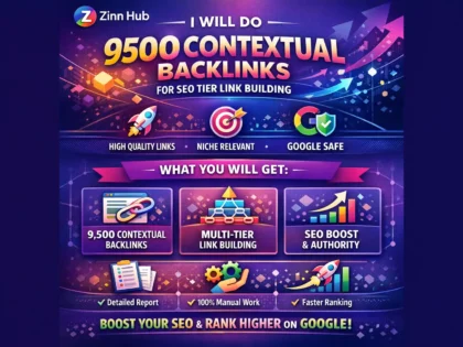 Zinn Hub® 服务“do 9500 contextual backlinks for SEO tier link building”的封面图片