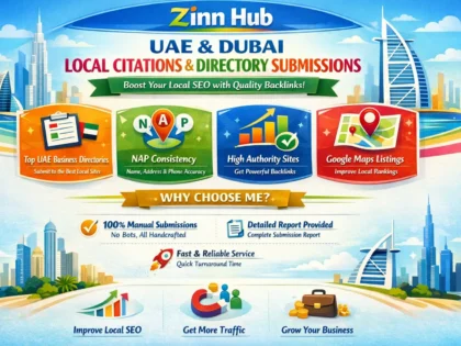 Обложка услуги Zinn Hub® «do uae, dubai local citations and directory submissions for local SEO backlinks»