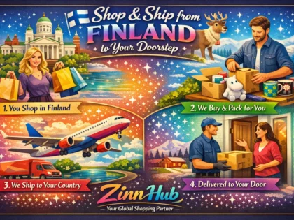 Zinn Hub® 서비스 “shop and ship from finland to your doorstep”의 표지 이미지