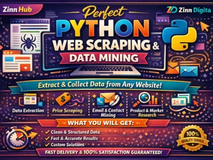 Image de couverture du service Zinn Hub® « do perfect python web scraping and data mining »