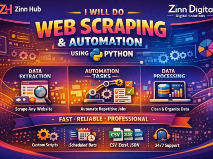 Image de couverture du service Zinn Hub® « do web scraping and automation using python »