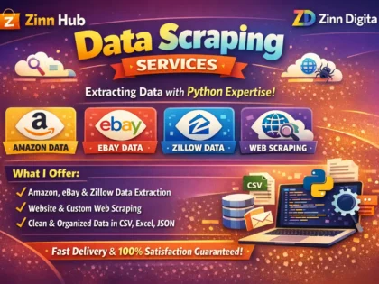 Image de couverture du service Zinn Hub® « do data scraping for amazon, ebay, zillow and web scraping with python »