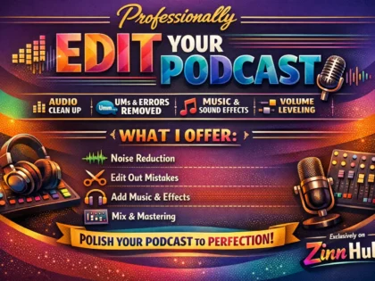 Обложка услуги Zinn Hub® «professionally edit your podcast»