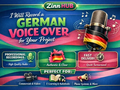 Обложка услуги Zinn Hub® «record a german voice over for your project»