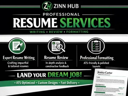 Image de couverture du service Zinn Hub® « provide professional resume writing, review, and formatting services »