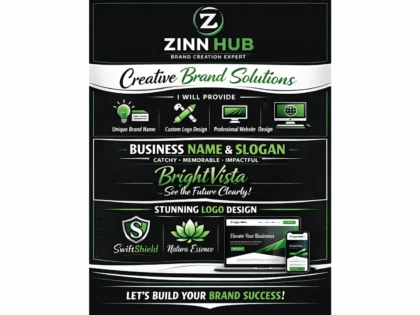 Image de couverture du service Zinn Hub® « create leading brand name, logo design, web design, business name and slogan »