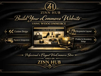 Úvodní obrázek služby Zinn Hub® „build ecommerce website using woocommerce online store“