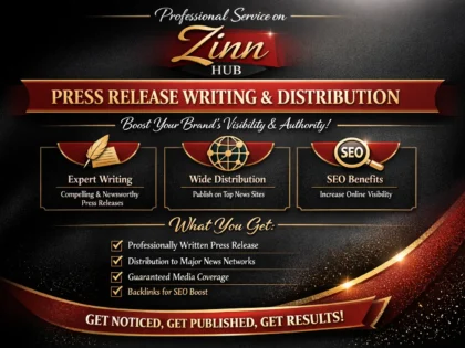 Image de couverture du service Zinn Hub® « do press release writing and press release distribution »