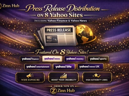 Image de couverture du service Zinn Hub® « press release distribution on 8 yahoo sites with yahoo finance and news »