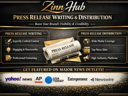 Image de couverture du service Zinn Hub® « press release writing and press release distribution »