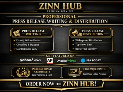 Image de couverture du service Zinn Hub® « do professional press release distribution and press release writing »