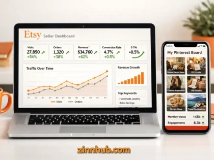 Gambar sampul untuk layanan Zinn Hub® “I Will Boost Your Etsy Sales With Etsy SEO, Pinterest Marketing & Social Media Promotion”