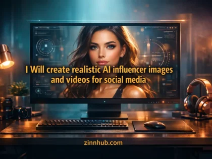 Gambar sampul untuk layanan Zinn Hub® “I Will create realistic AI influencer images and videos for social media”
